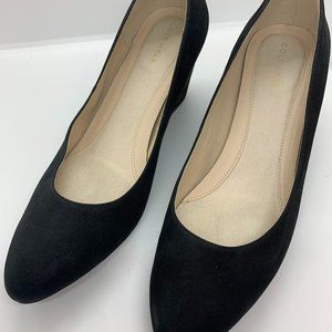Cole Haan Grand OS Black Suede Wedge Heels Size 8-8.5